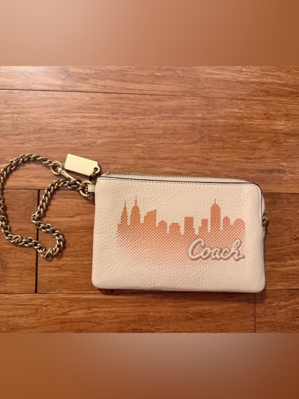 Coach x Jennifer Lopez -Cream Leather Wristlet